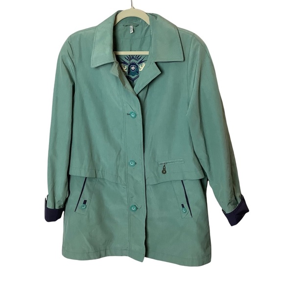 Vintage Women's 80's Pastel Green Longline Anorak Parka Coat Size S/M - Picture 4 of 13